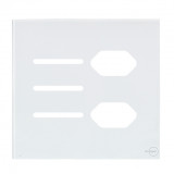 Placa p/ 3 Interruptores + Tomada dupla 4x4 - Novara Glass Branco